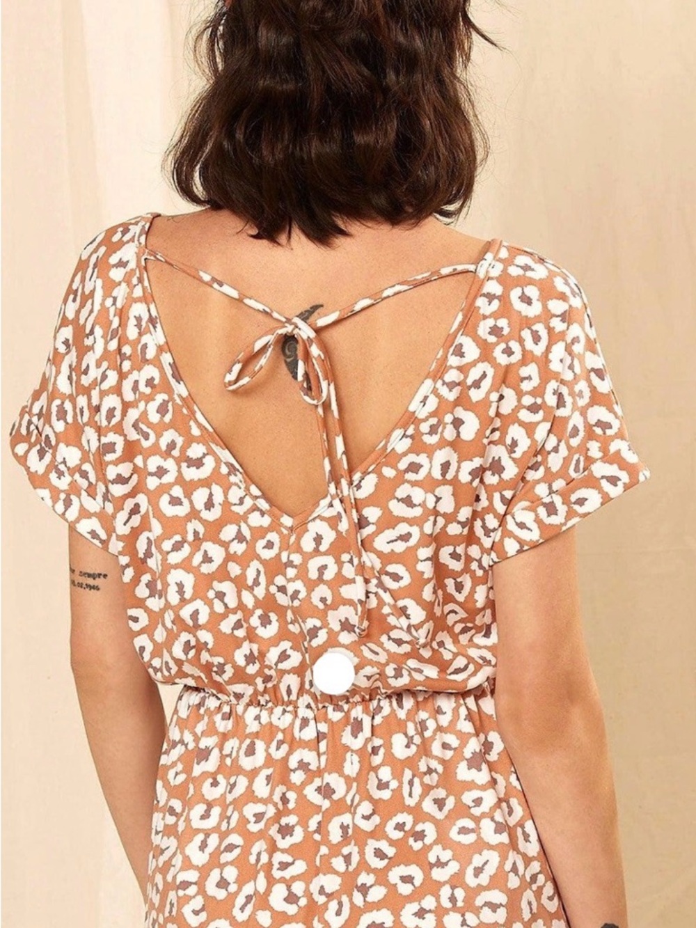 NWOT-Brushed Leopard Romper in Mauve SZ L - Picture 2 of 9